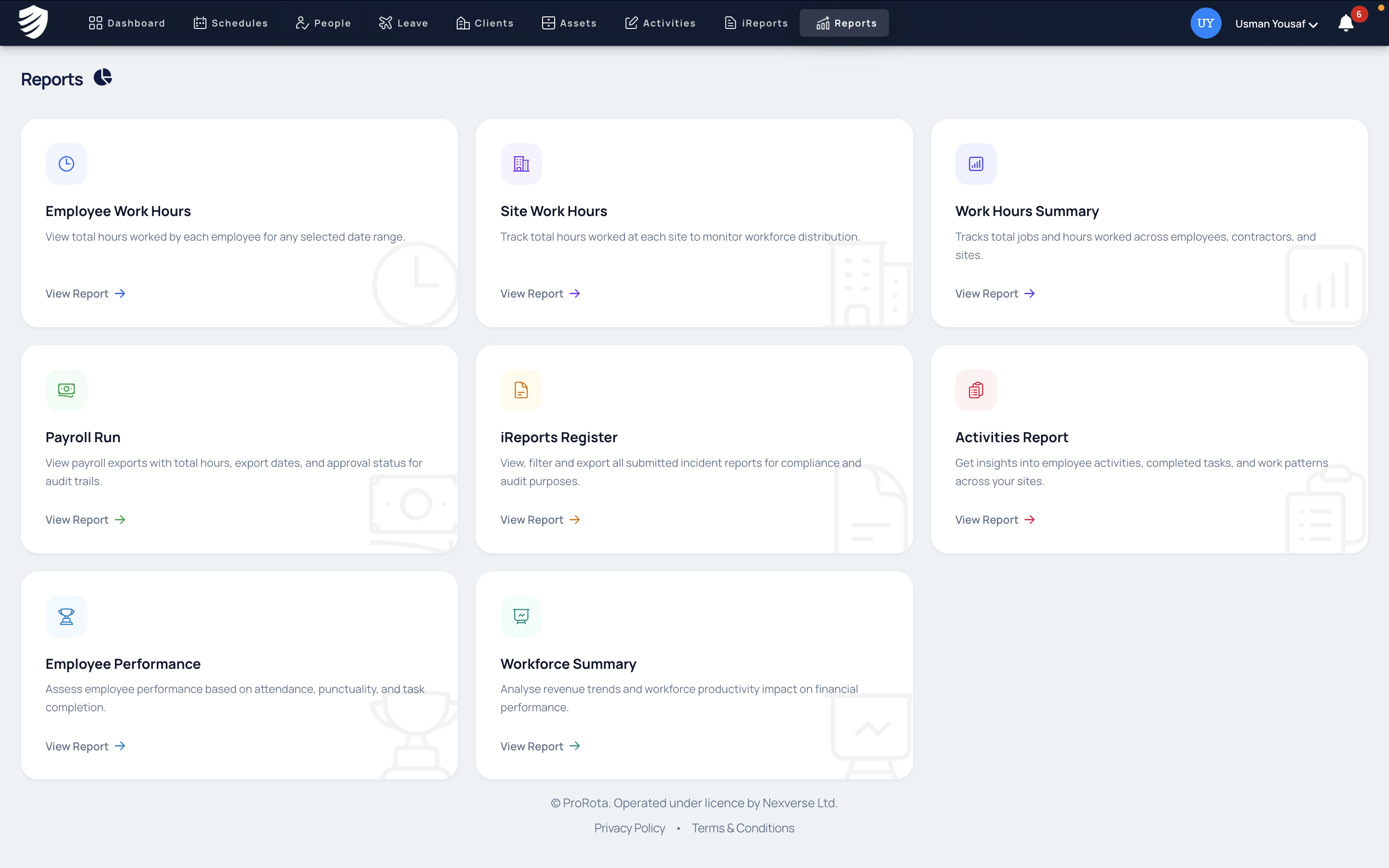 ProRota Analytics and Reporting